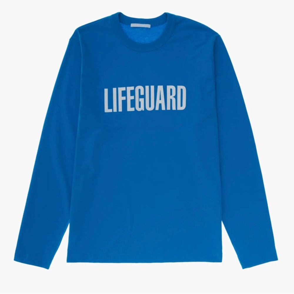 Helmut Lang Lifesaver Long Sleeve T-Shirt Blue Size Medium